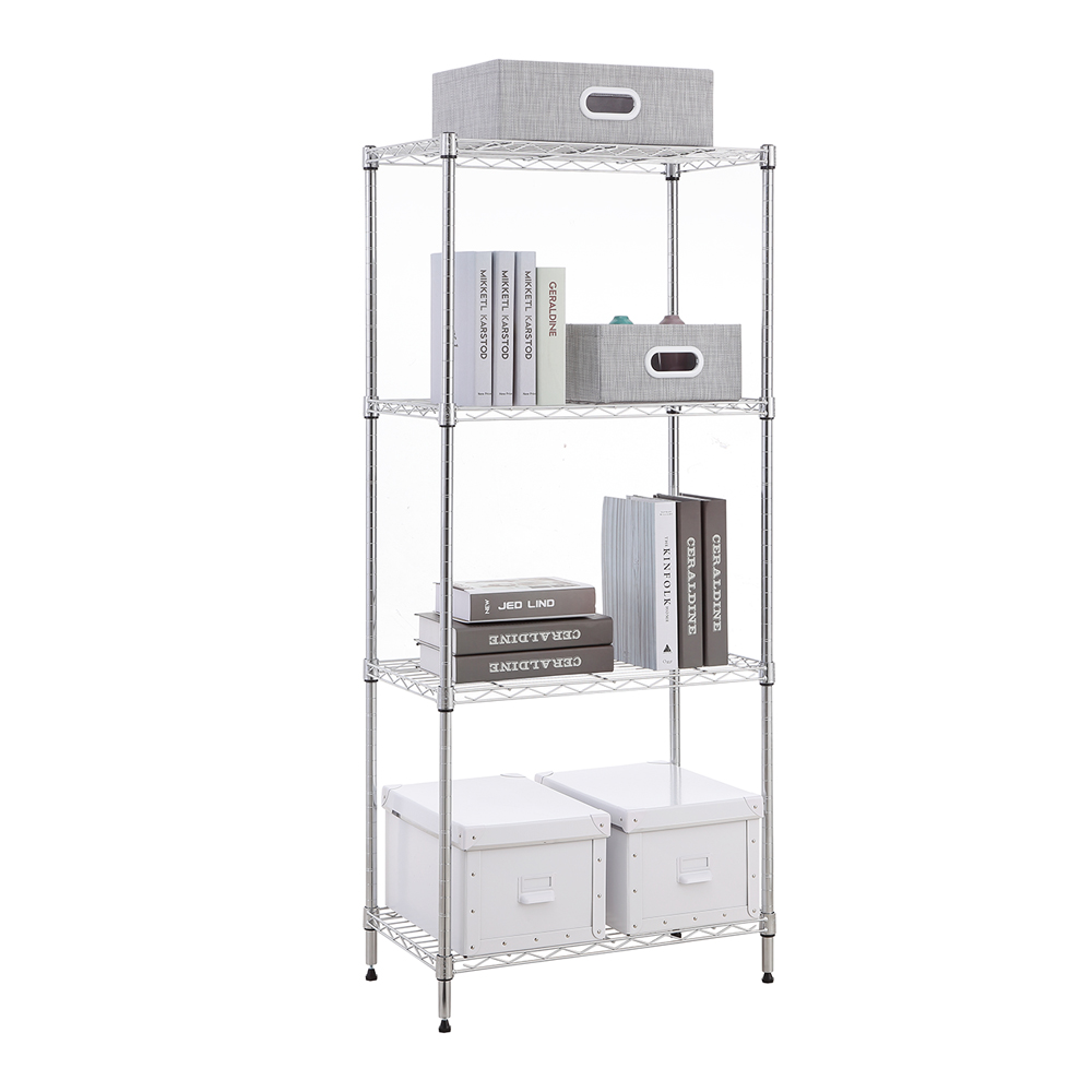 MZG Steel Storage Shelving 4-Tier, Chrome