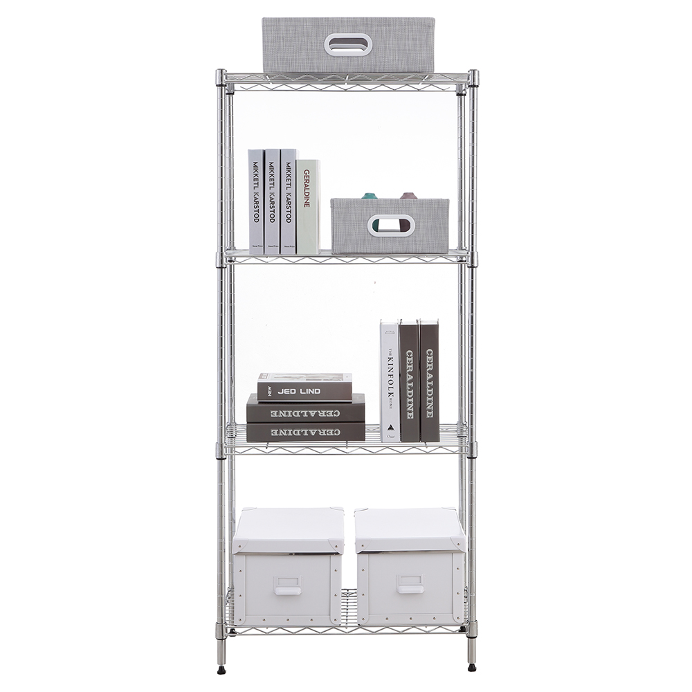 MZG Steel Storage Shelving 4-Tier, Chrome