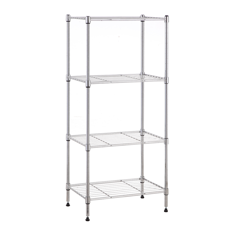 MZG Steel Storage Shelving 4-Tier Narrow, Chrome