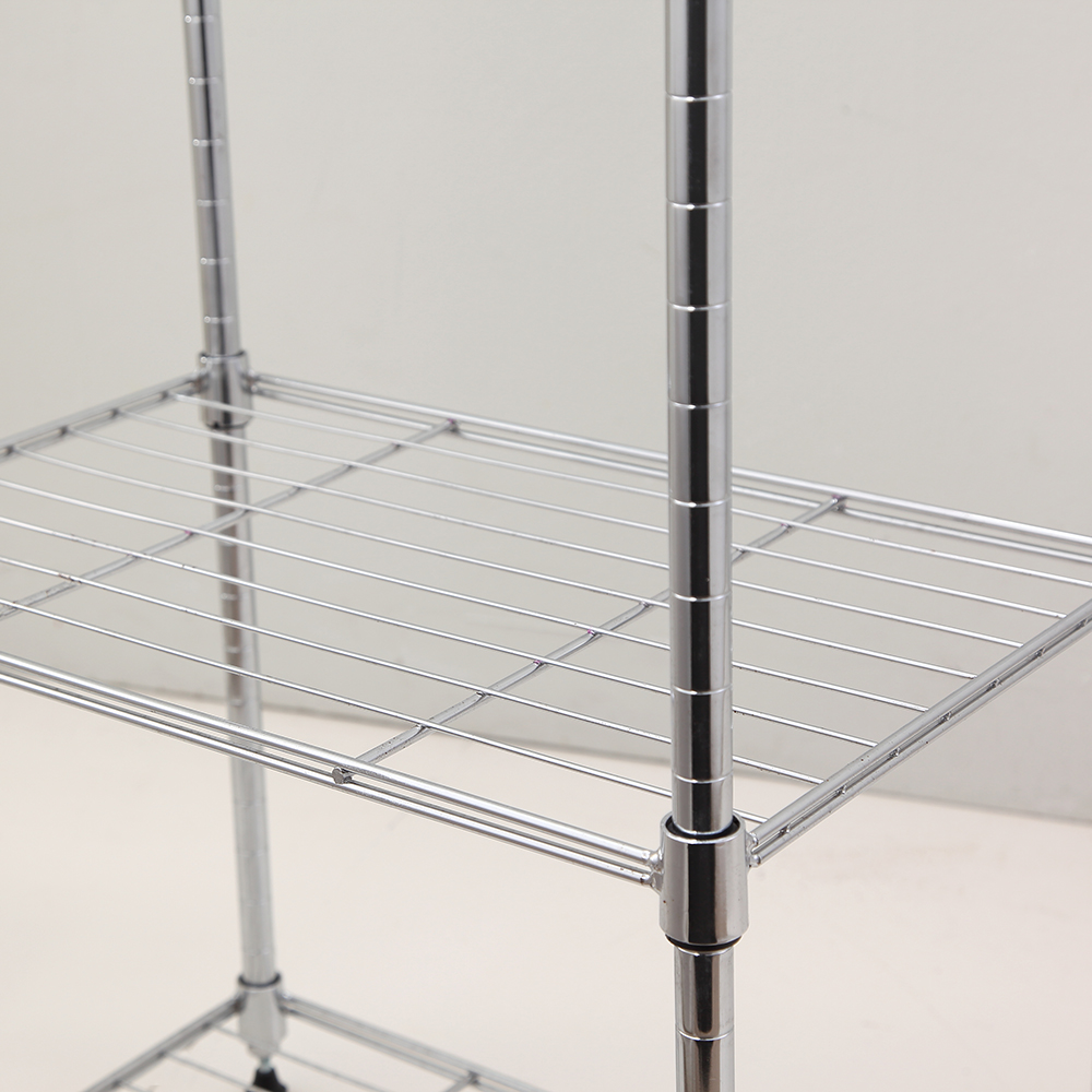 MZG Steel Storage Shelving 4-Tier Narrow, Chrome