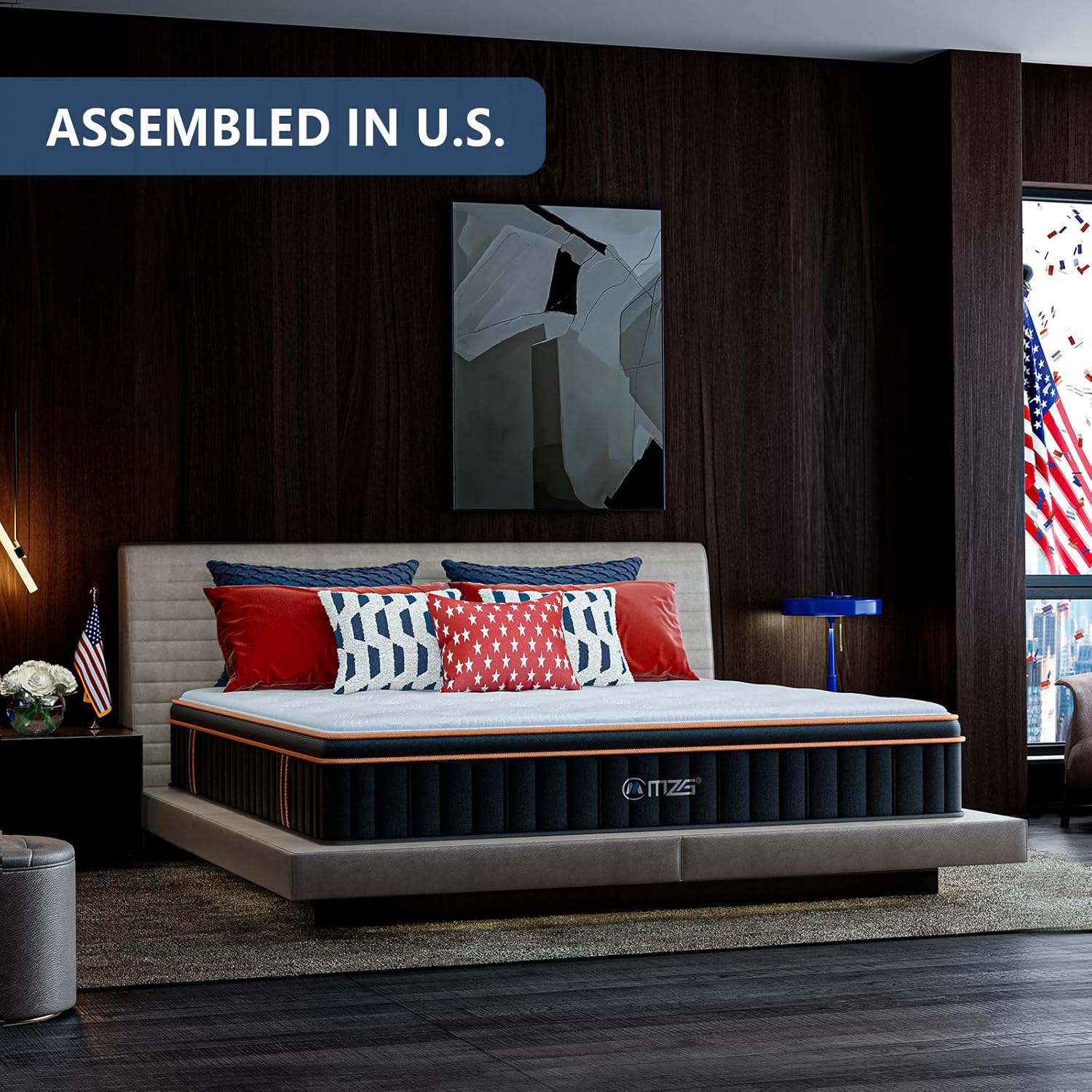 14 Inch King Size Plush Hybrid Mattress, Gel-Infused Memory Foam Pillow Top & Individually Wrapped Pocket Coils, Cooling & Breathable, CertiPUR-US Certified, Fiberglass-Free, Mattress in a Box